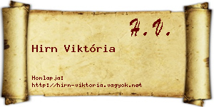 Hirn Viktória névjegykártya